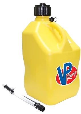 5 Gallon Motorsport Utility Jug With 14 Inch Hose - Yellow Polyethylene