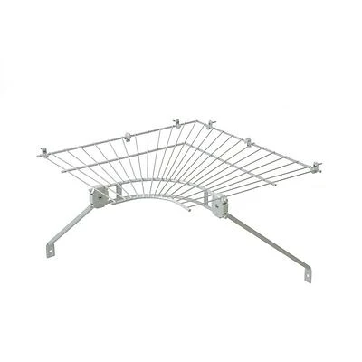 16 In. White Wire Corner Shelf & Rod Kit With Mounting Hardware