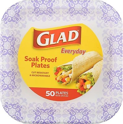 8.5 In. Purple Victorian Square Paper Plates - 50 Count