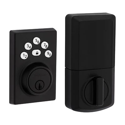 Powerbolt Matte Black Zinc Electronic Deadbolt With 12 User Codes And Wi-fi Compatibility