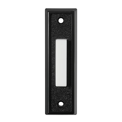 Heath Zenith 18000221 Wired Pushbutton Doorbell, Black and White, LED Light