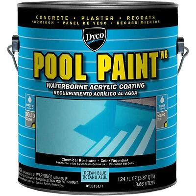 Swimming Pool Paint, Acrylic, Ocean Blue, Gallon