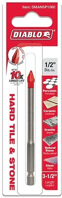 1/2 Inch X 3-1/2 Inch Carbide Tipped Drill Bit For Glass, Tile & Stone
