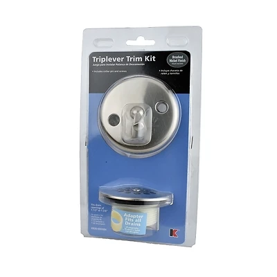 1.5-in Brushed Nickel Triplever Drain Trim Kit With Strainer And Face Plate