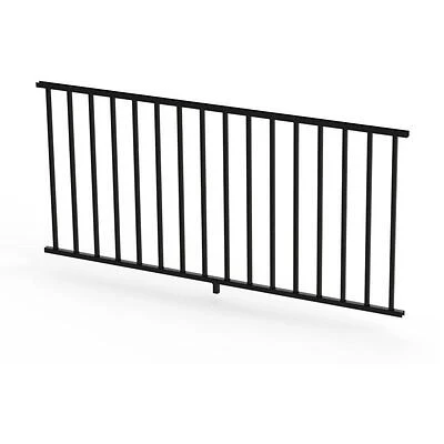 Satin Black 36 In. Aluminum Panel Rail Kit With Square Balusters And Brackets