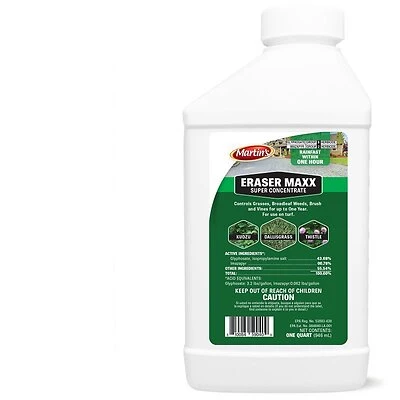Eraser Max Vegetation Herbicide Concentrate 1 Quart Bottle For Multi-season Weed Control