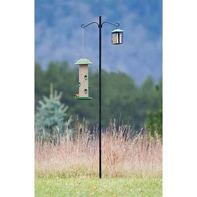 6.5 Ft. Steel Bird Feeder Pole Kit With Double Hanger
