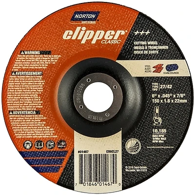 Clipper 6 In. D X 7/8 In. Aluminum Oxide Cut-off Wheel 1 Pk