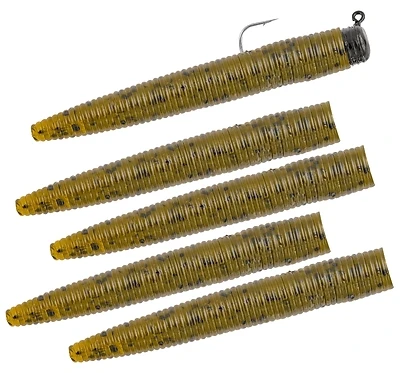Ned Rig Fishing Rigs, Green Pumpkin, 1/8 Ounce, 5 Pieces