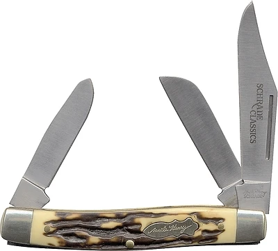 885uh Folding Pocket Knife With 3 In Blade And 3 Stainless Steel Blades