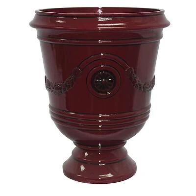 Porter 15.50 In. X 18 In. Oxblood Resin Composite Urn - Elegant Outdoor Planter