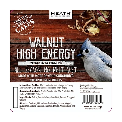 Heath DDC6-12 Walnut Suet Cake, 11.75 Oz