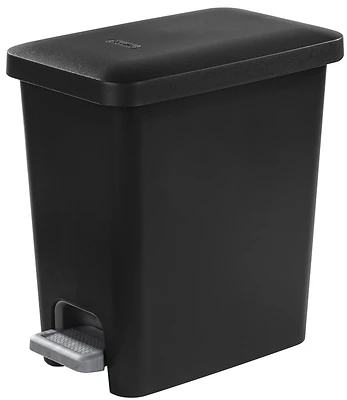 Sterilite 10619002 Rectangular Step-On Wastebasket, 2.7 Gal, Black