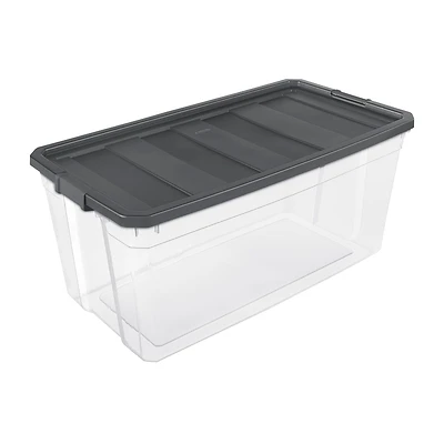 200 Qt. Flat Gray Stacker Storage Tote - Model 14793v03