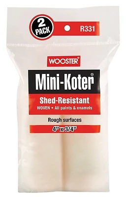 Wooster R331-4 Mini Roller Cover, 3/4 Inch Nap, 4 Inch Length, Shed Resistant