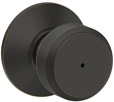 Bowery Aged Bronze Bed And Bath Knob Lock - Model F40 V Bwe 716