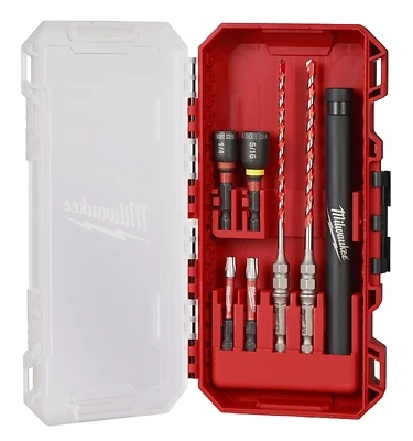 Shockwave 7.74 In. L Carbide Hammer Drill Bit Set Hex Shank 7 Pieces
