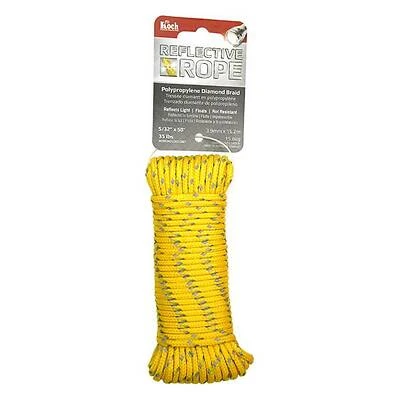 Baron Diamond Braided Poly Reflective Rope, 5/32 In X 50 Ft