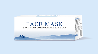 Worldwide Sourcing Wgbz01-50 Face Mask 3-Ply, 50 Count Box
