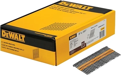 3 In. X 0.131 In. Metal Framing Nails (2000-pack), 21 Deg, Full Round Head