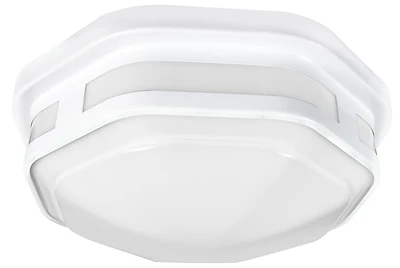 11 Inch White Octagon Integrated Led Outdoor Flush Mount With Color Selectable Feature