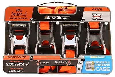 4-pack 1.25-in X 14-ft Ratchet Tie Down, 1000 Lb Capacity, Model 349