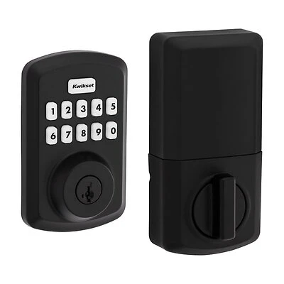 Kwikset 992500-004 Matte Black Electronic Touch Pad Deadbolt, SmartKey
