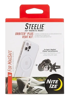 Nite Ize STOMSV2K-01-R8 Steelie Orbiter Plus Vent Kit, Magnetic MagSafe Mount