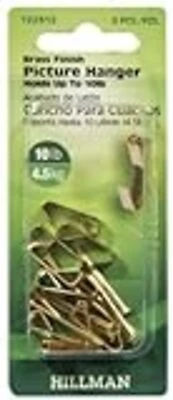 #122306 30 Pound Brass Picture Hanger - 6 Pack