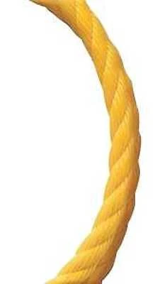 1/4 Inch Yellow Twisted Polypropylene Rope - Marine Quality, 600 Feet Long