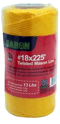 Baron 50816 Seine Twine, #18 Diameter, 225 Ft, 13 Lb Working Load, Neon Yellow