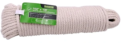 7/32 In. X 100 Ft. White Solid Braided Cotton Sash Cord