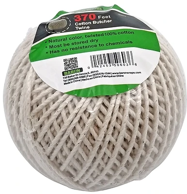 Baron 50603 Cotton Butcher Twine, 1/8 In. Dia., 370 Ft., Brown