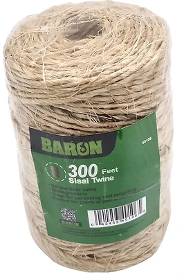 Baron 40106 Sisal Twine, Natural Fiber, 1/8 in. Diameter, 300 ft.