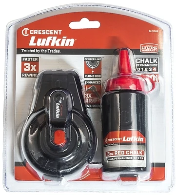 Crescent Lufkin 100 Feet Chalk Reel With 3 Ounce Red Chalk And Durable Design