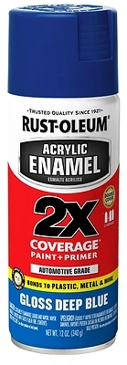 Acrylic Enamel 2x Spray Paint, Gloss Blue, 12 Ounce Can