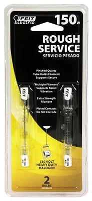 Feit Electric BPQ150T3 Halogen T3 Bulb, 150W, R7 Base, Clear