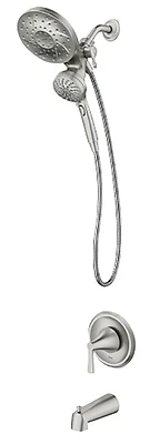 Mikah Single Handle Tub/Shower Faucet & Handheld Showerhead, Spot-Resistant Brushed Nickel