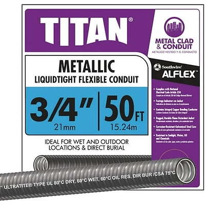 3/4 In. X 50 Ft. Liquidtight Flexible Metal Conduit