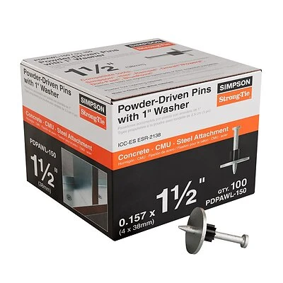 1-1/2 In. Fastening Pin With Washer (100 Pk), Model Pdpawl-150