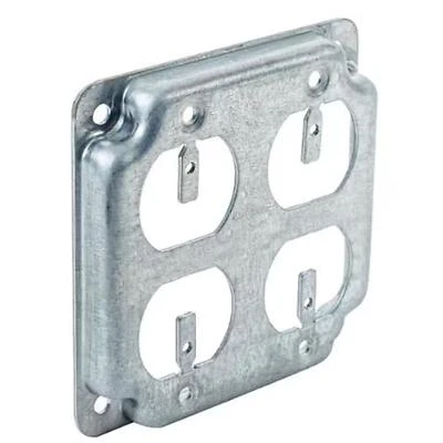 Southwire G1939-UPC 2-Duplex Square Steel Device Cover, 4 x 4 In.