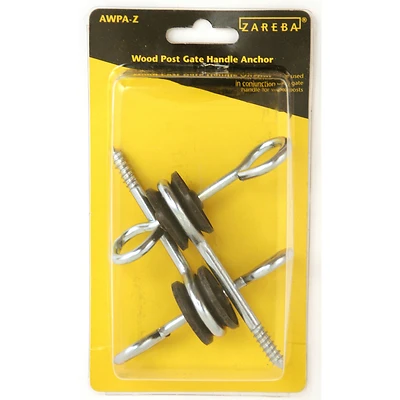 Zareba AWPA-Z Electric Fence Gate Anchor, Screw-In, Wood Posts