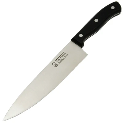 Chef Craft 21670 Stainless Steel Utility Knife, 8 In., Black Handle
