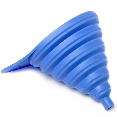 Chef Craft 21653 Collapsible Blue Plastic Funnel, 3 In Diameter