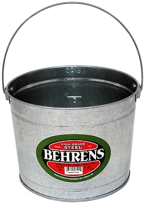5 Quart Galvanized Steel Utility Pail With Capacity Markings And Free-swinging Bail Handle