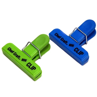 2 Piece Blue And Green Plastic Bag Clip Set - Model 21806