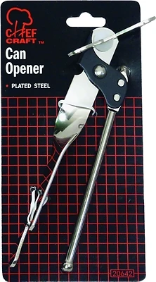 Manual Can Opener - Natural Black/silver Plated Steel, Model 20642