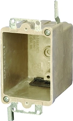 1-gang Fiberglass Wall Box With Ears And Wing Brackets, Model 9363-ewk