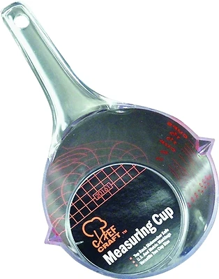 Chef Craft 20161 Measuring Cup, Clear Plastic, 2 Cup, Metric and U.S. Markings