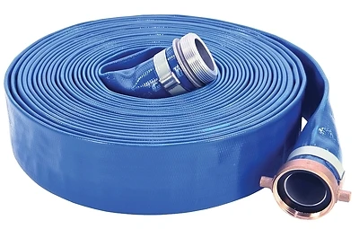 1-1/2" X 50' Pvc Lay-flat Water Discharge Hose With Male And Female Connections